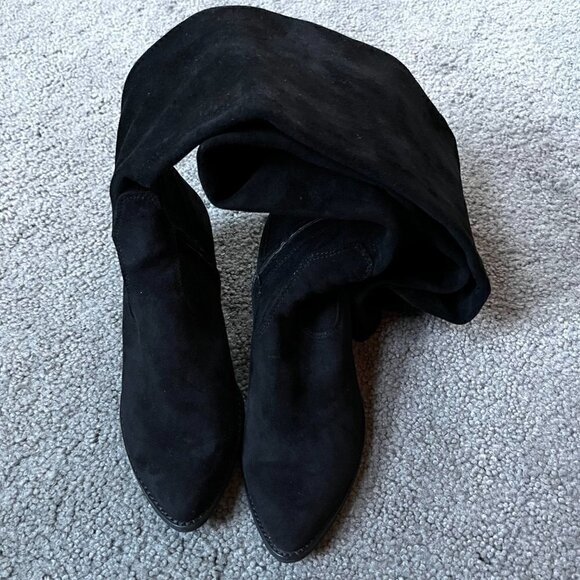 DOLCE VITA Womens Black Comfort Stretch Pointy Toe Block Heel Over the knee boot - Picture 4 of 7